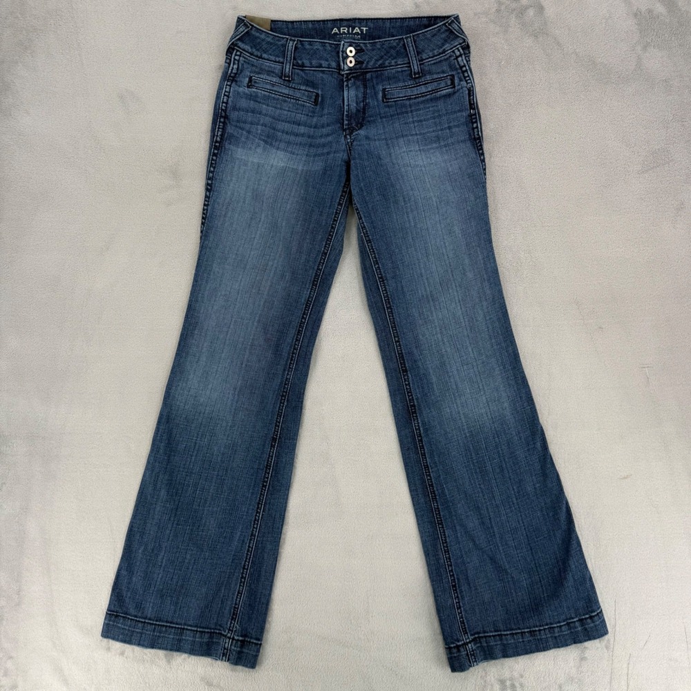 Ariat Jeans Sz 27R Denim Womens Medium Wash Bootcut Western Flare Strech Jeans